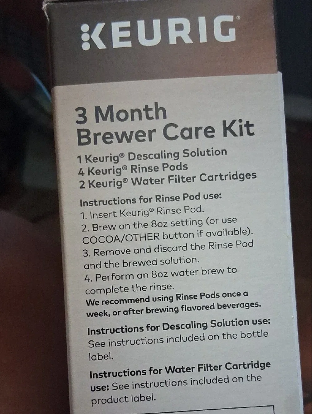 Keurig 3 Month Brewer Care Kit